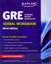 کتاب زبان نیو جی آر ای وربال ورک بوک کپلان New GRE Verbal Workbook KAPLAN 9th