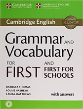کتاب گرمر اند وکبیولری فور فرست اند فرست فور اسکول Grammar and Vocabulary for First and First for School