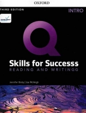 کتاب زبان کیو اسکیلز فور ساکسس Q Skills for Success Intro Reading and Writing 3rd +DVD