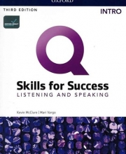 کتاب زبان کیو اسکیلز فور ساکسس Q Skills for Success  Intro Listening and Speaking 3rd +DVD