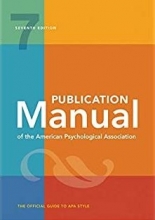 Publication Manual of the American Psychological Association Seventh Edition